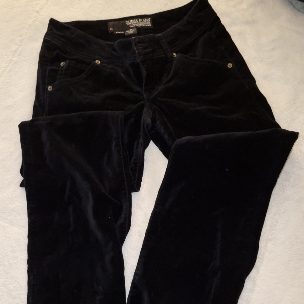 BLACK VELVET STRETCH JEANS